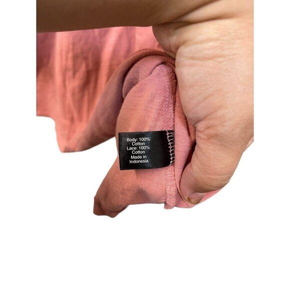 Lane Bryant Mauve Relaxed Fit Blouse Embroidered Plus Size 26-28 Cotton Lace - Picture 5 of 8